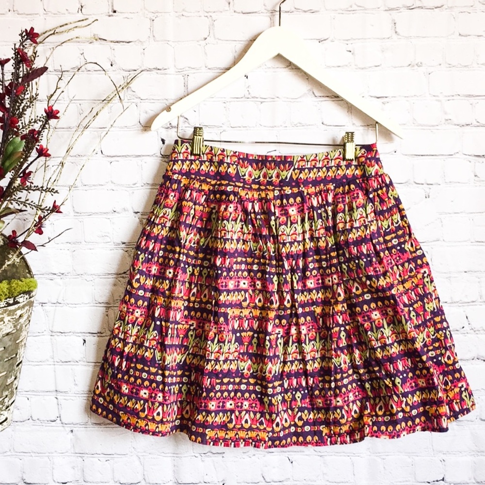 ANTHROPOLOGIE Multicolored A-line Skirt  Medium